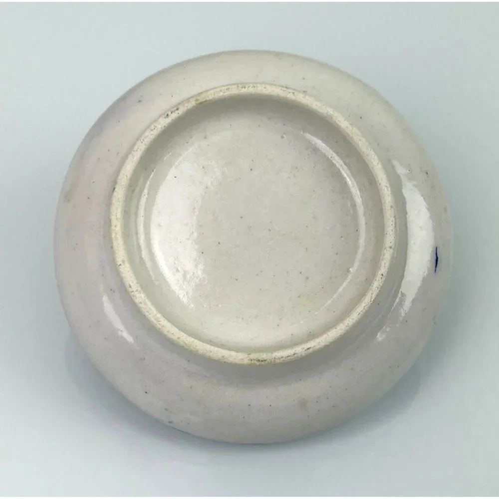 Handmade Pottery Ring Trinket Holder Jewelry Dish Cobalt Blue Floral Home Decor